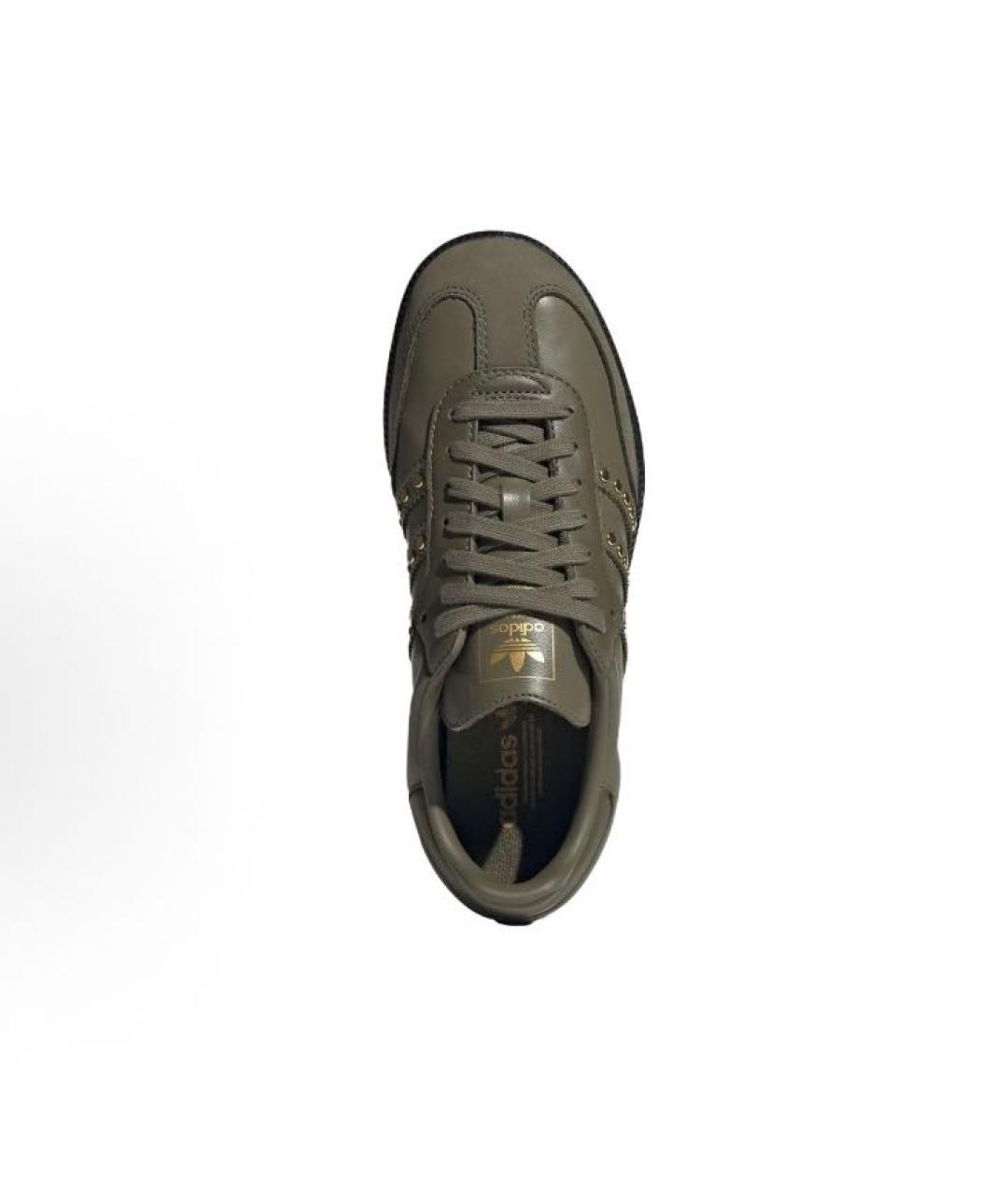 ADIDAS Хаки кожаные кроссовки, фото 3