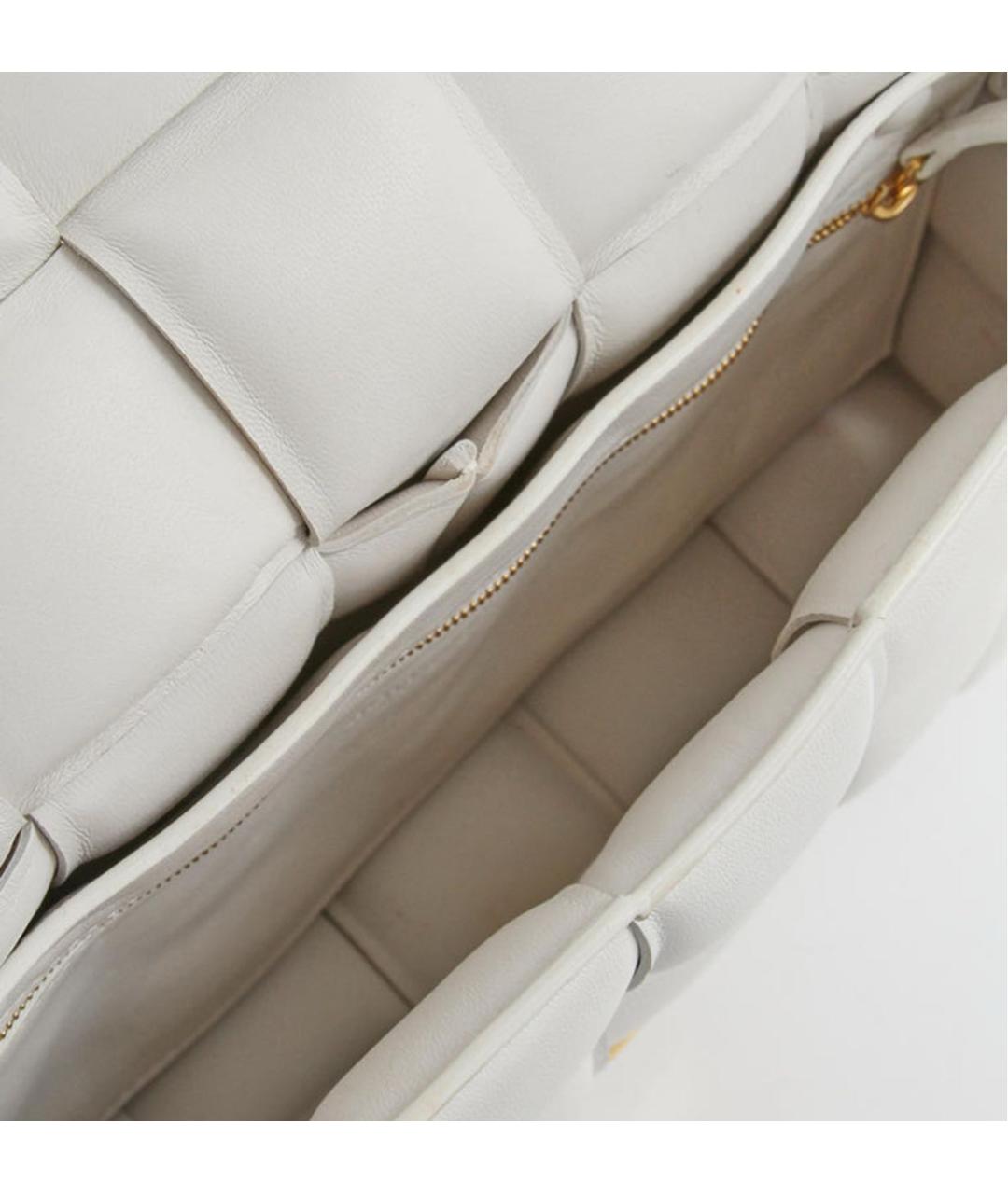 BOTTEGA VENETA Белая кожаная сумка через плечо, фото 7