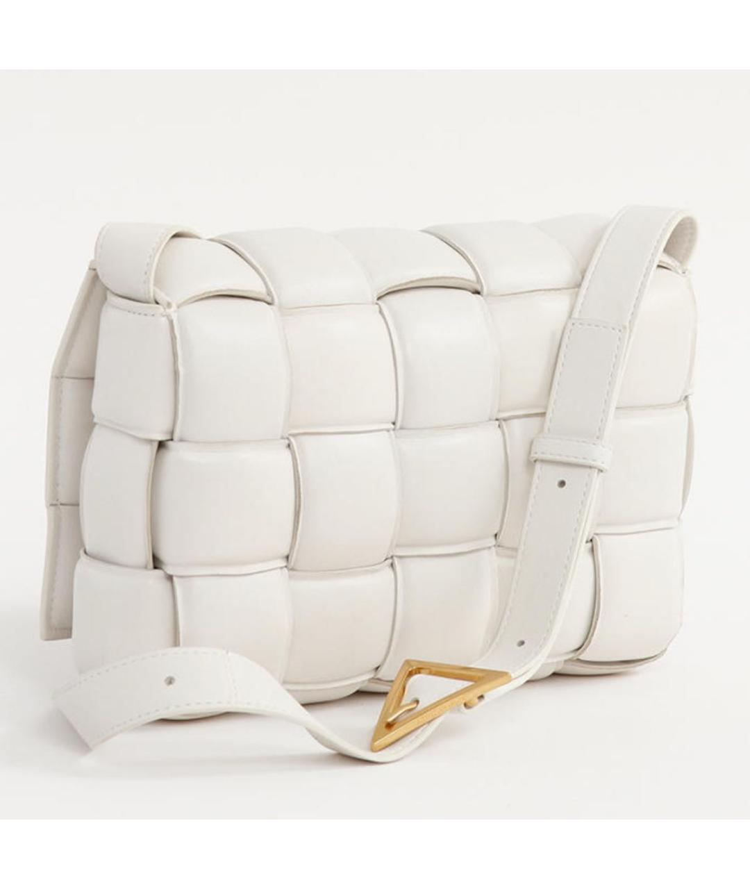 BOTTEGA VENETA Белая кожаная сумка через плечо, фото 3