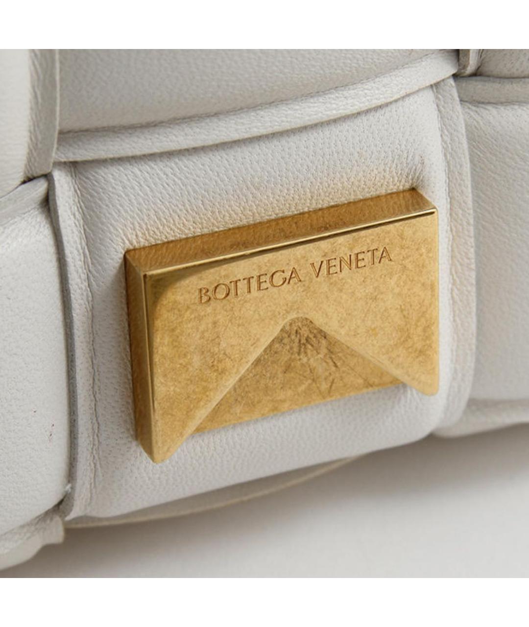 BOTTEGA VENETA Белая кожаная сумка через плечо, фото 4