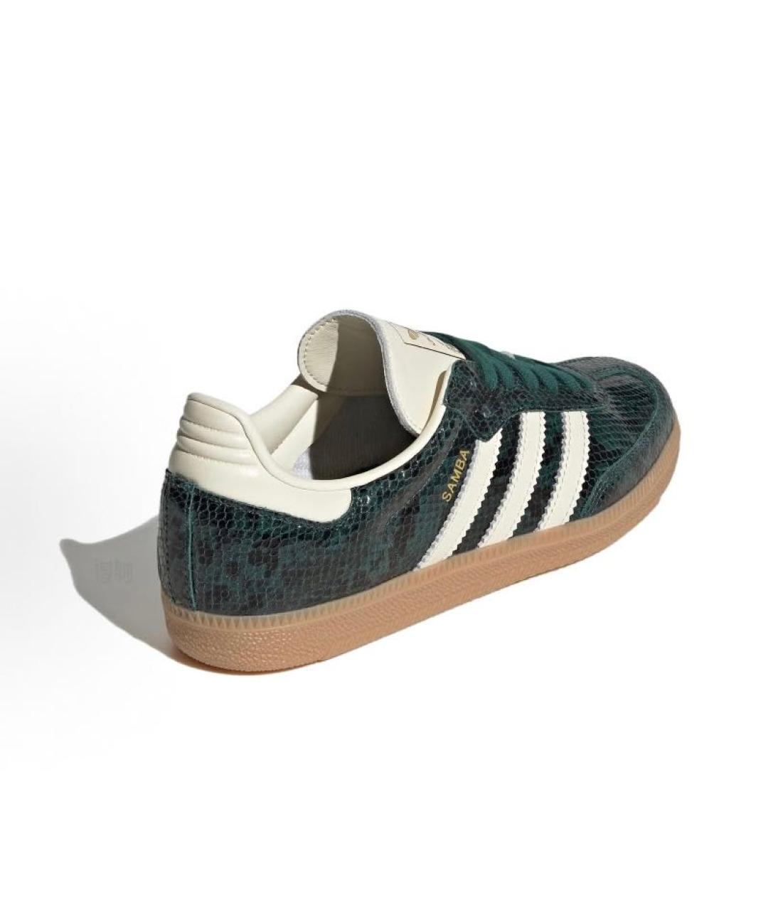 ADIDAS Зеленые кожаные кроссовки, фото 3