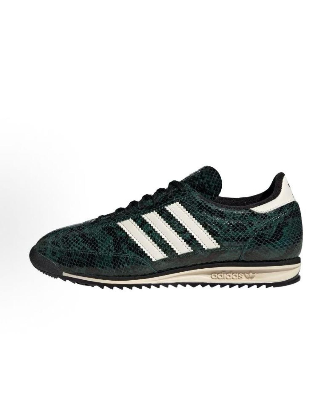 ADIDAS Зеленые кожаные кроссовки, фото 2