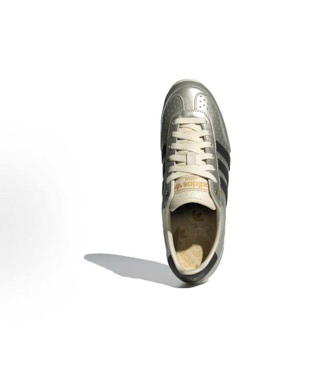 ADIDAS Серебряные кожаные кроссовки, фото 3