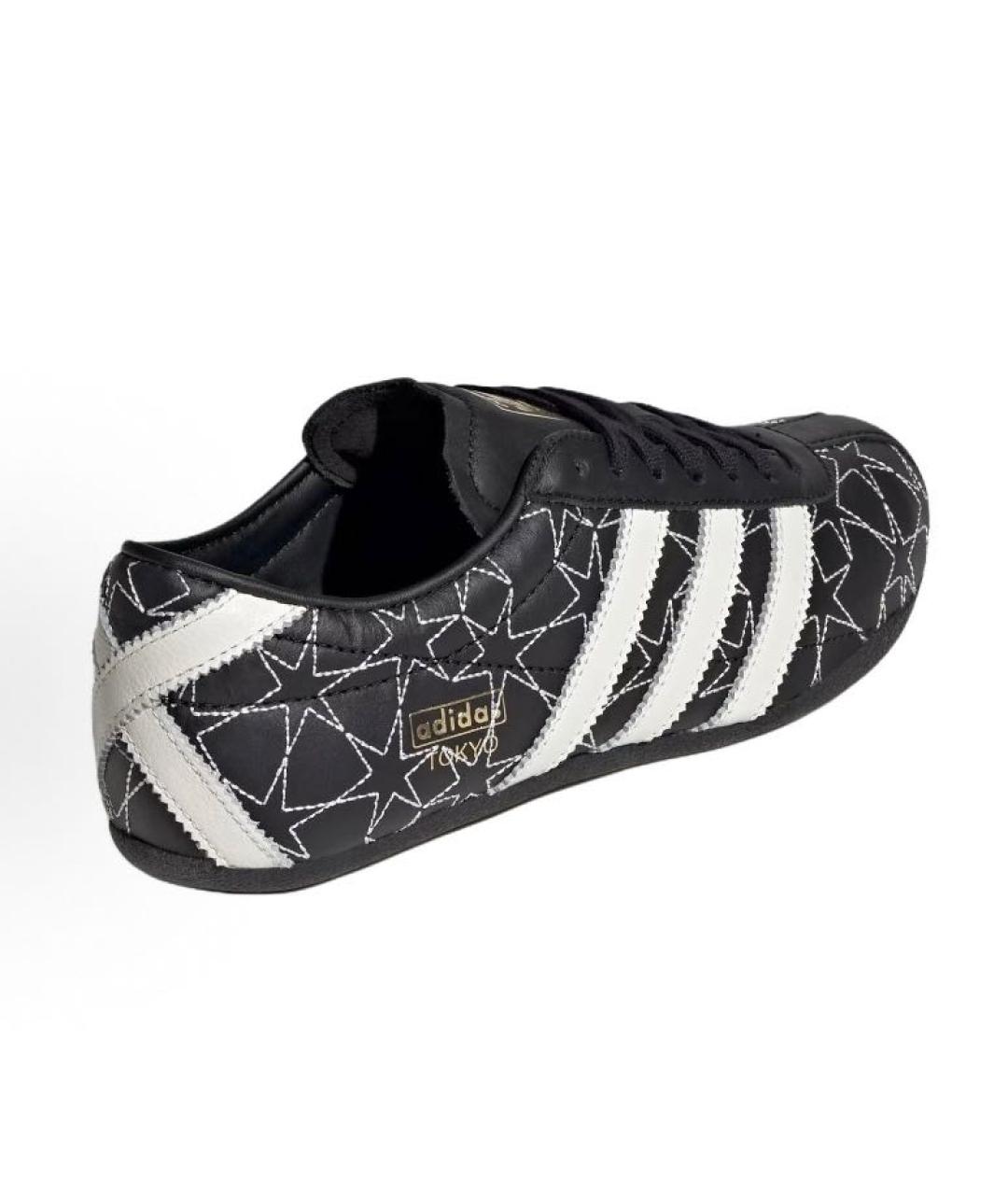 ADIDAS Черные кожаные кроссовки, фото 4