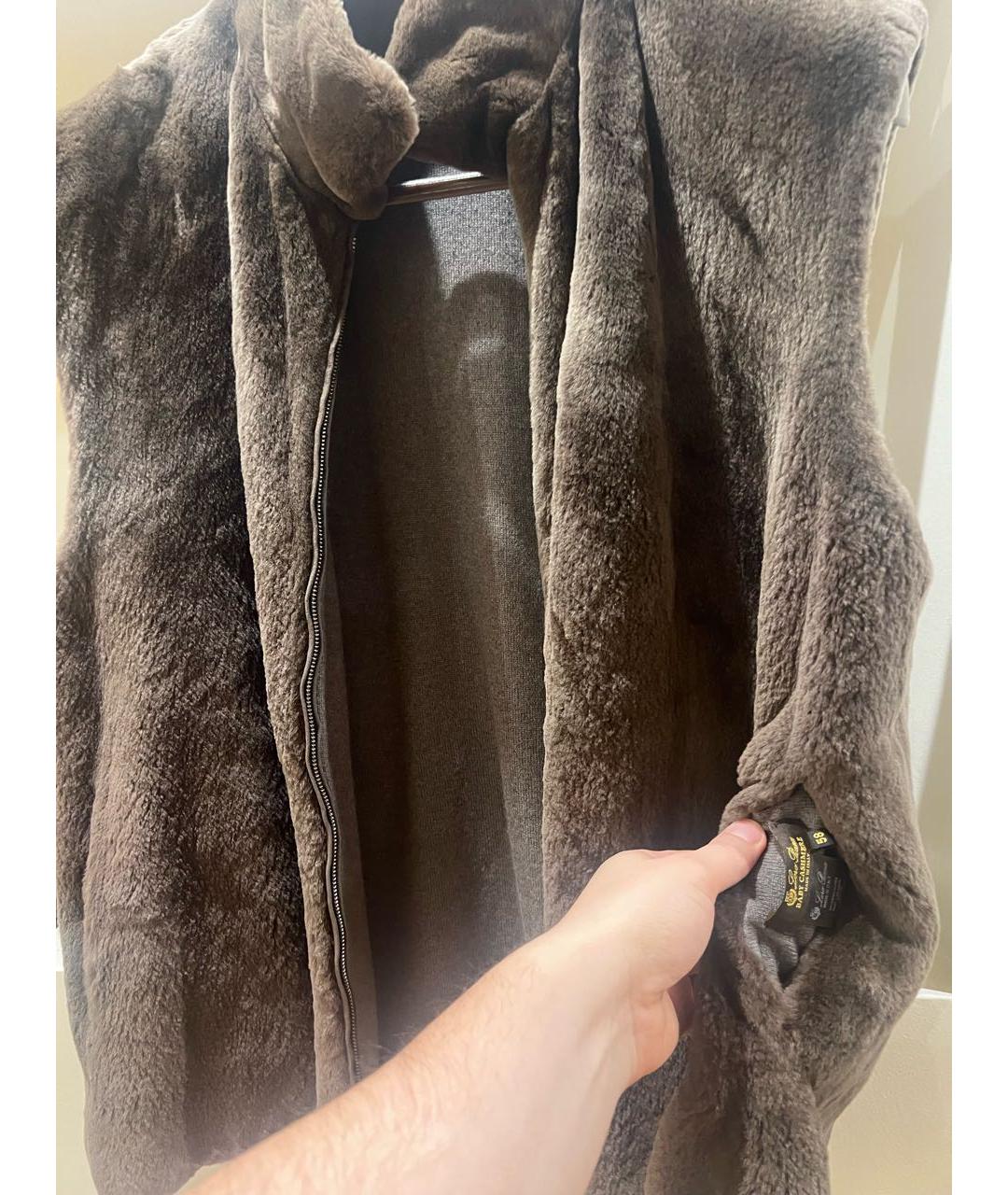 LORO PIANA Серая кашемировая дубленка/шуба, фото 4