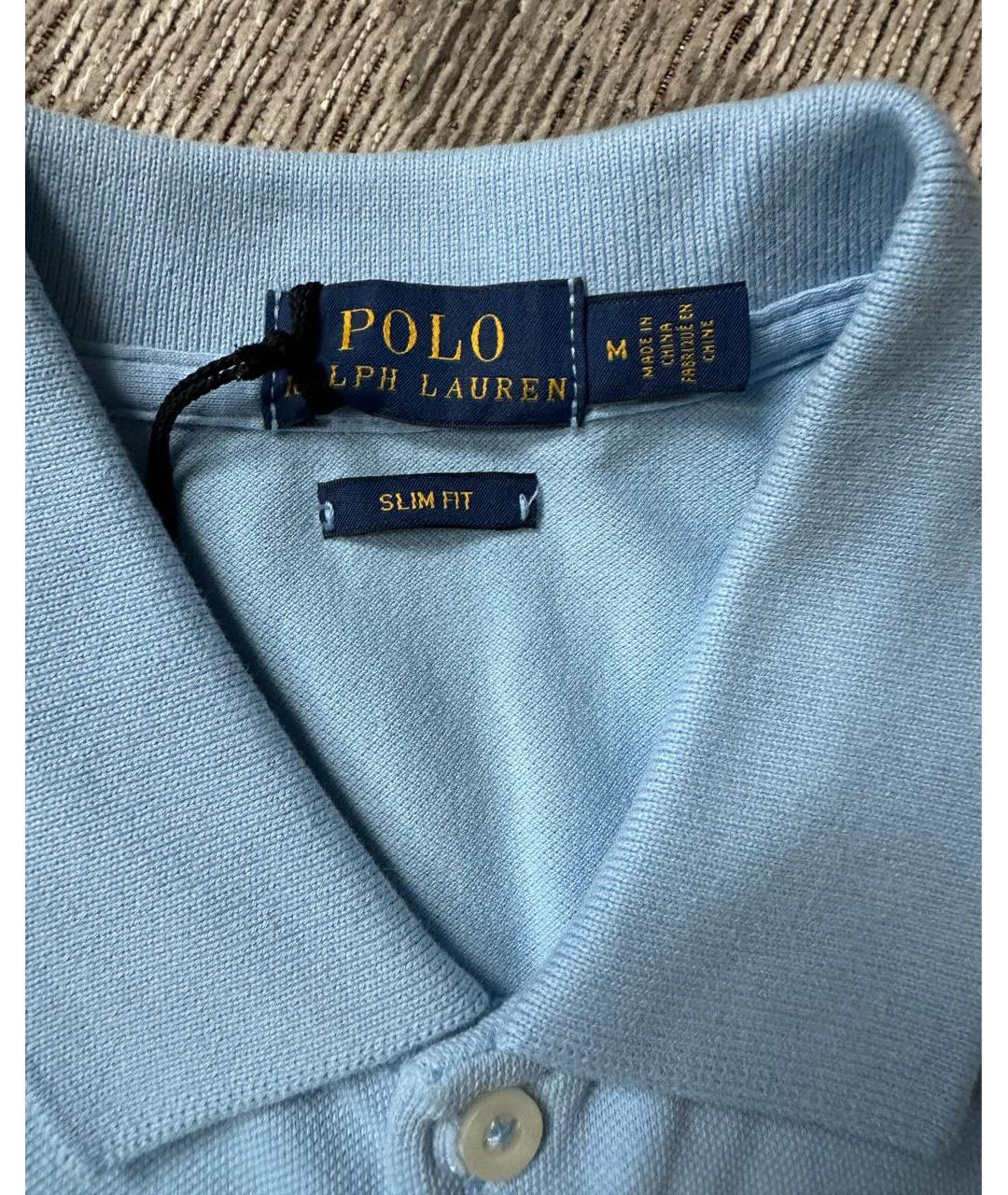 POLO RALPH LAUREN Голубая хлопковая футболка, фото 3