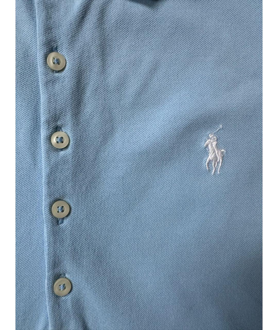 POLO RALPH LAUREN Голубая хлопковая футболка, фото 4