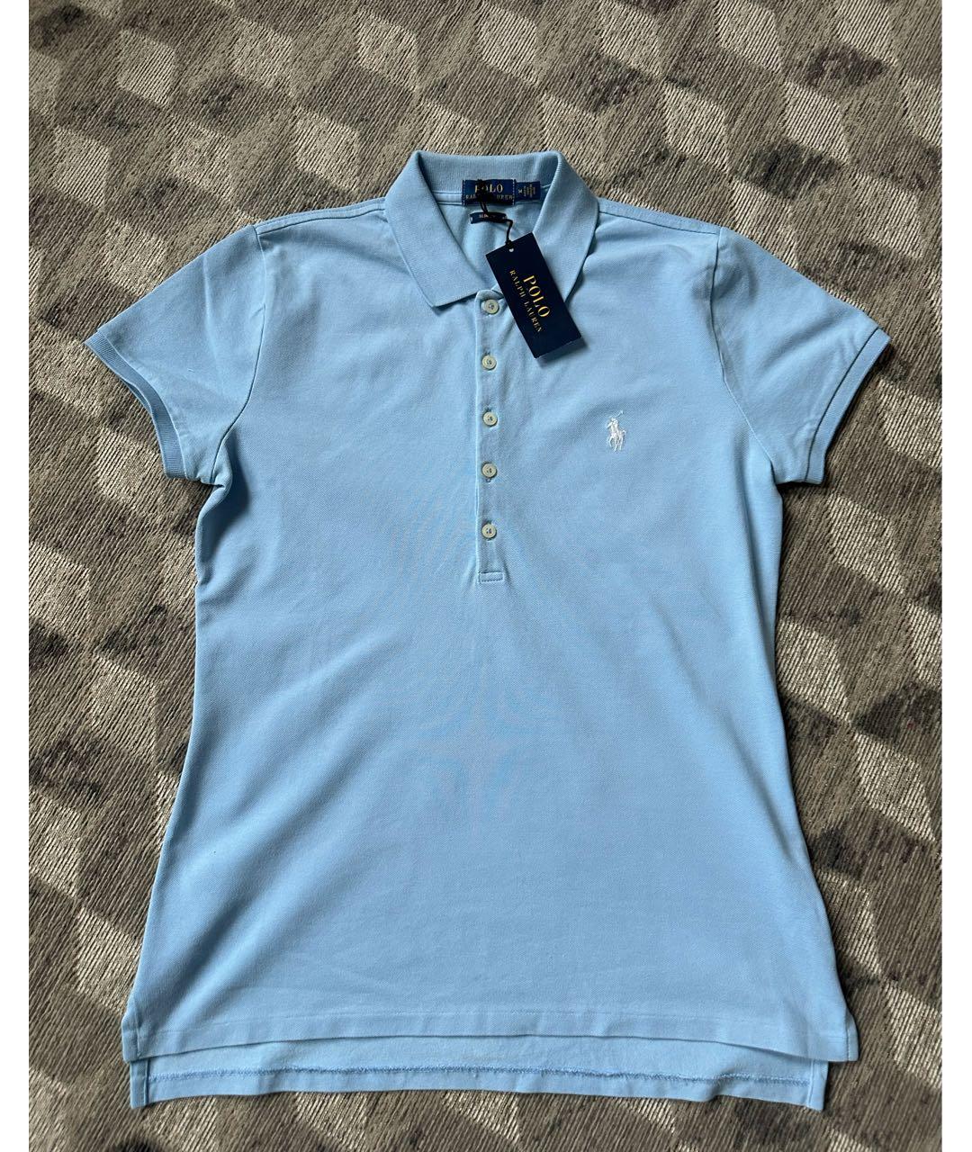 POLO RALPH LAUREN Голубая хлопковая футболка, фото 7