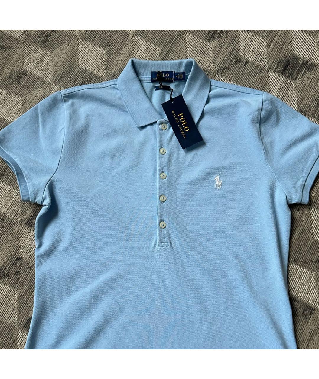 POLO RALPH LAUREN Голубая хлопковая футболка, фото 6