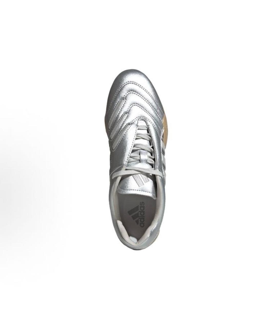 ADIDAS Серебряные кожаные кроссовки, фото 4