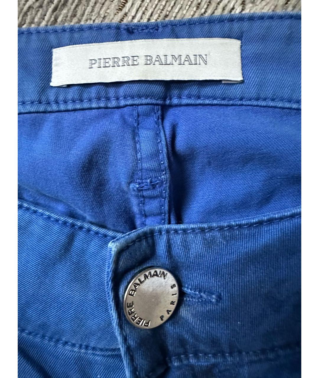 PIERRE BALMAIN Синие хлопко-эластановые джинсы слим, фото 3