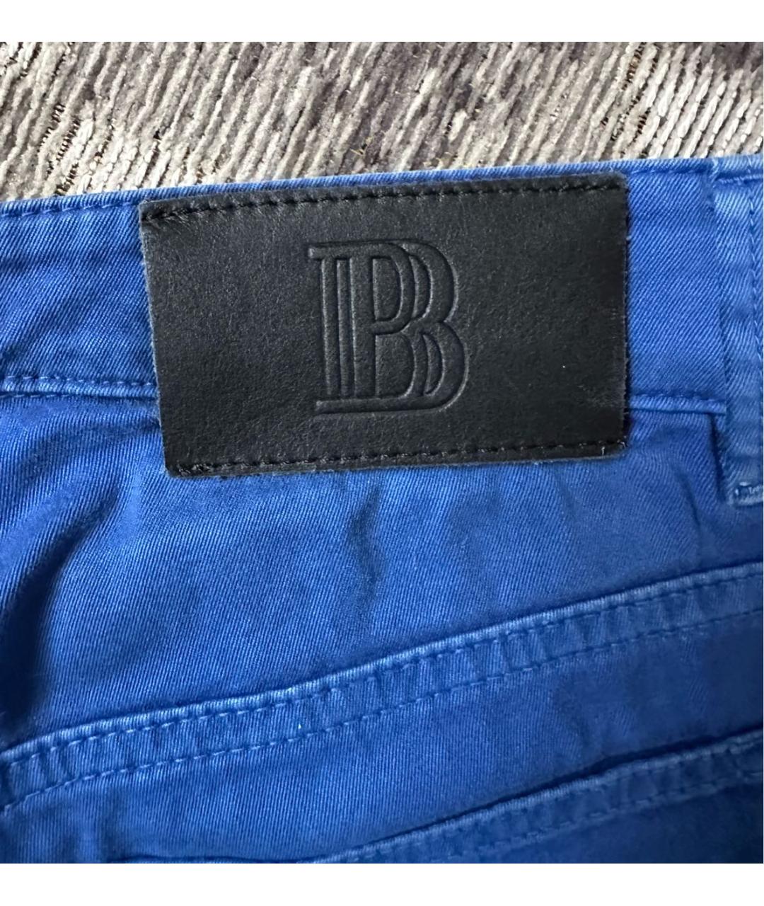 PIERRE BALMAIN Синие хлопко-эластановые джинсы слим, фото 6