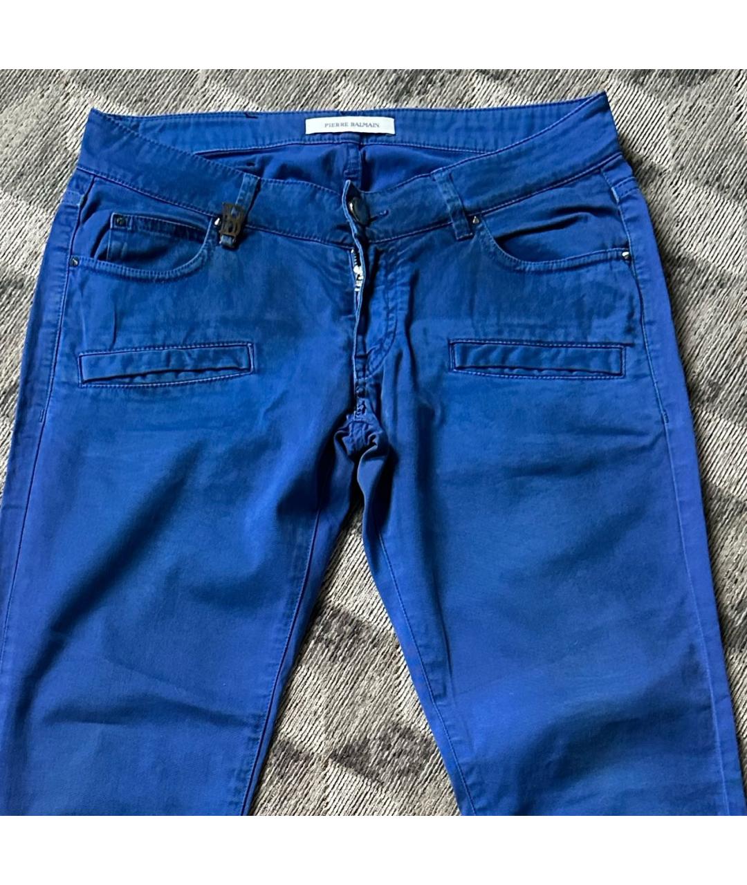 PIERRE BALMAIN Синие хлопко-эластановые джинсы слим, фото 7