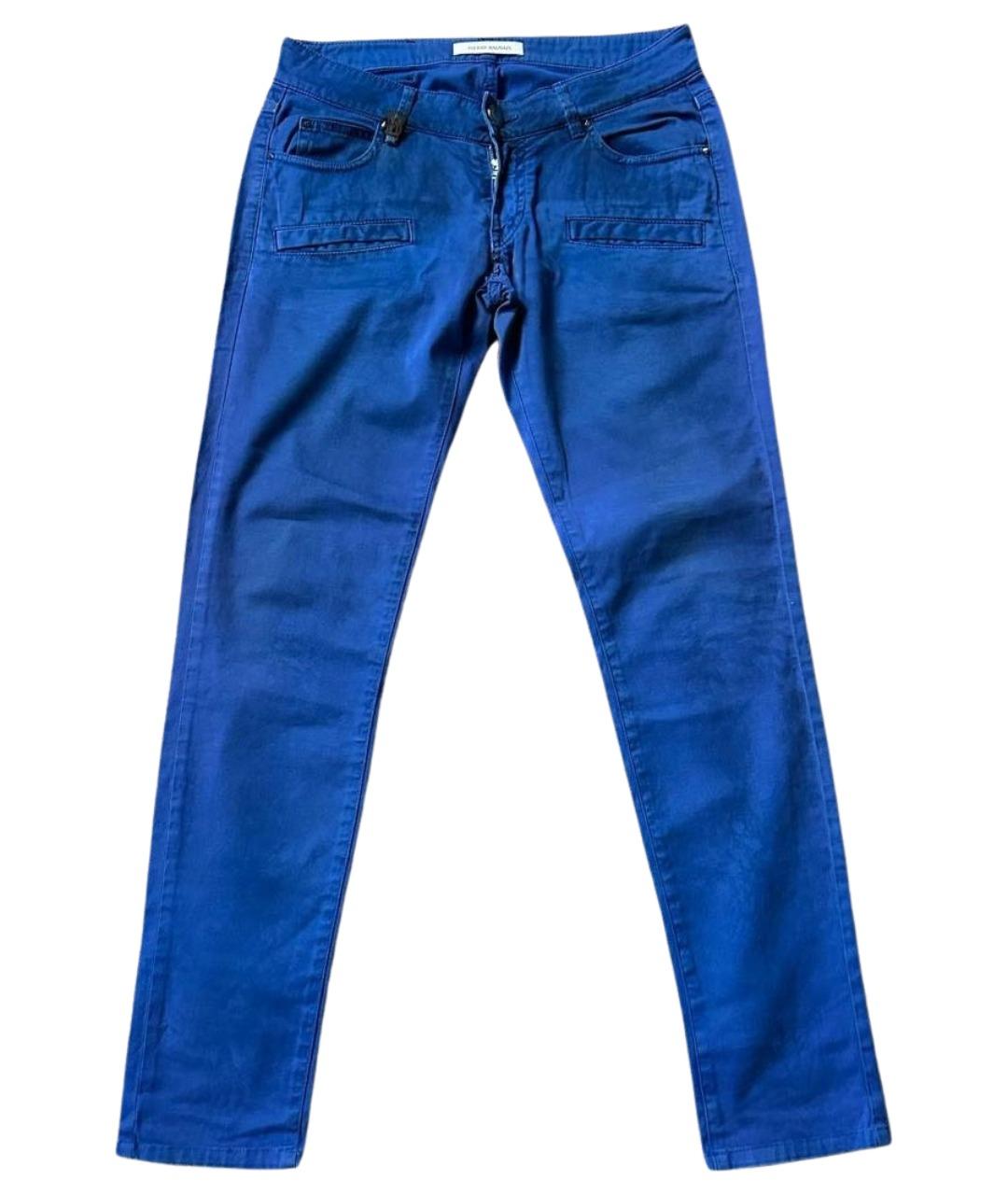 PIERRE BALMAIN Синие хлопко-эластановые джинсы слим, фото 1