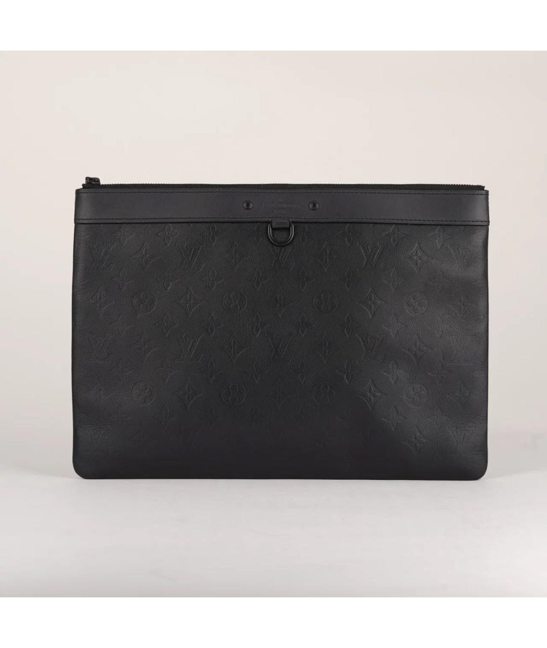 LOUIS VUITTON Черная кожаная папка для документов, фото 9