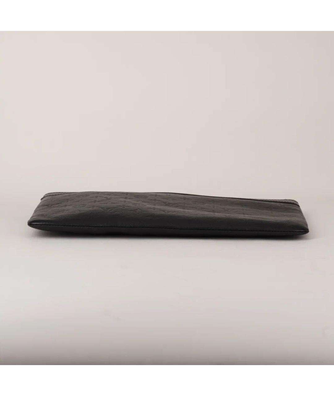 LOUIS VUITTON Черная кожаная папка для документов, фото 3