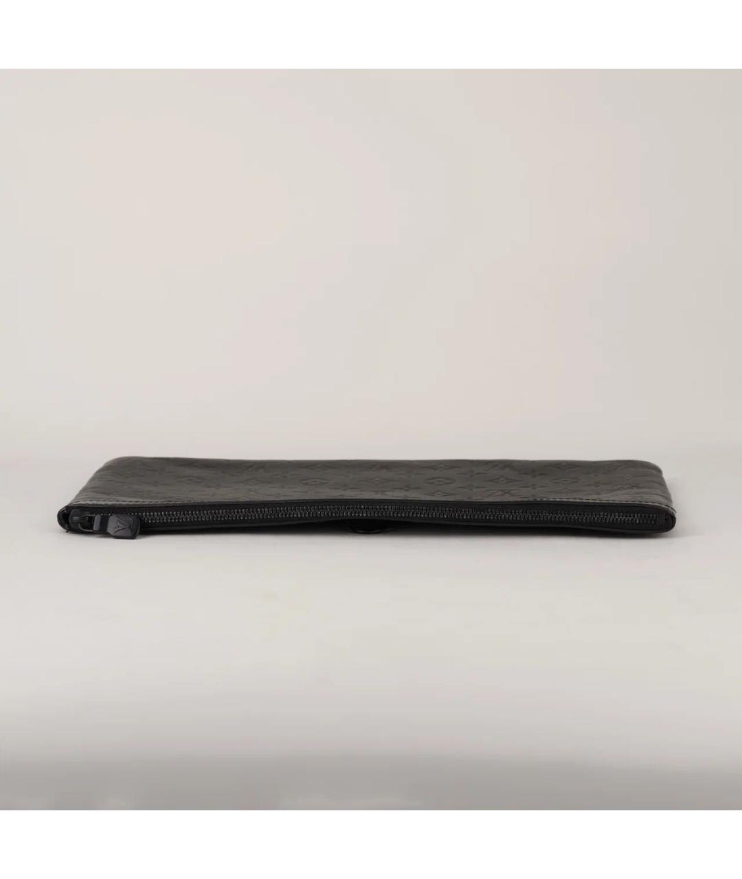 LOUIS VUITTON Черная кожаная папка для документов, фото 4