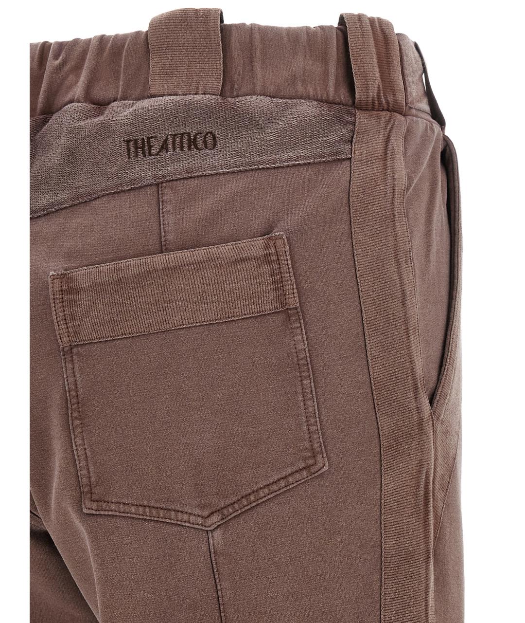 THE ATTICO Коричневые хлопковые прямые брюки, фото 4