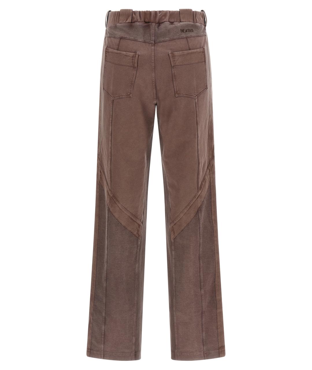 THE ATTICO Коричневые хлопковые прямые брюки, фото 2