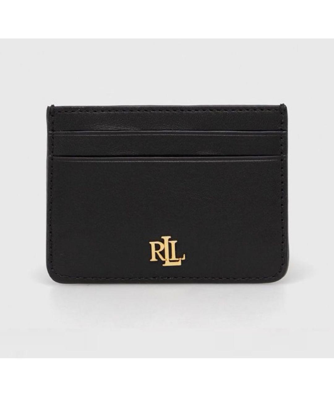 RALPH LAUREN Черный кожаный кардхолдер, фото 3