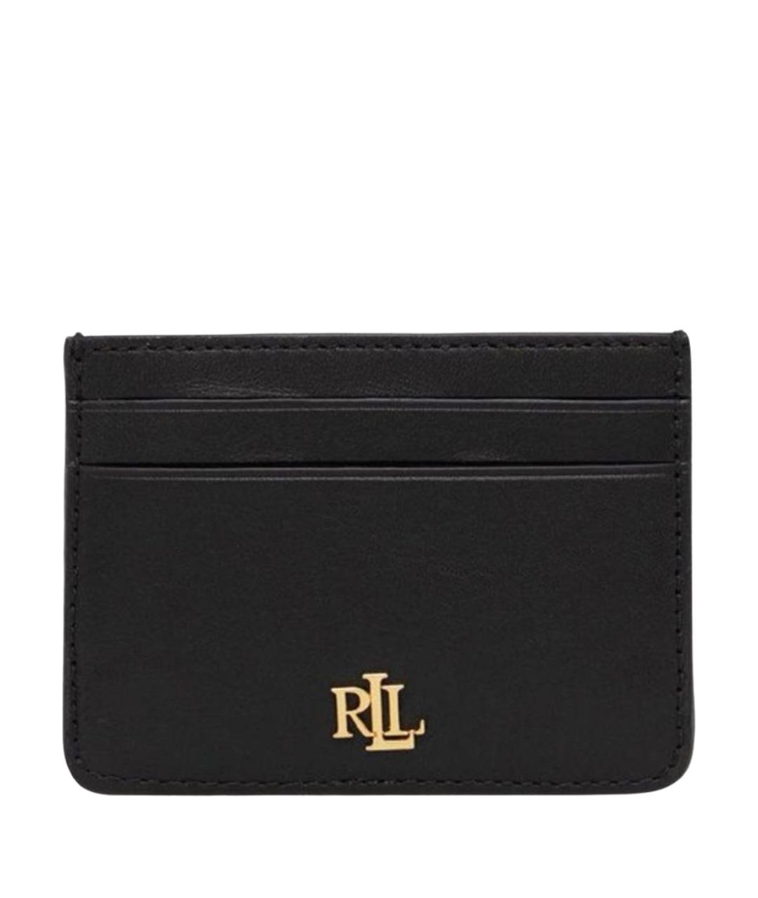 RALPH LAUREN Черный кожаный кардхолдер, фото 1