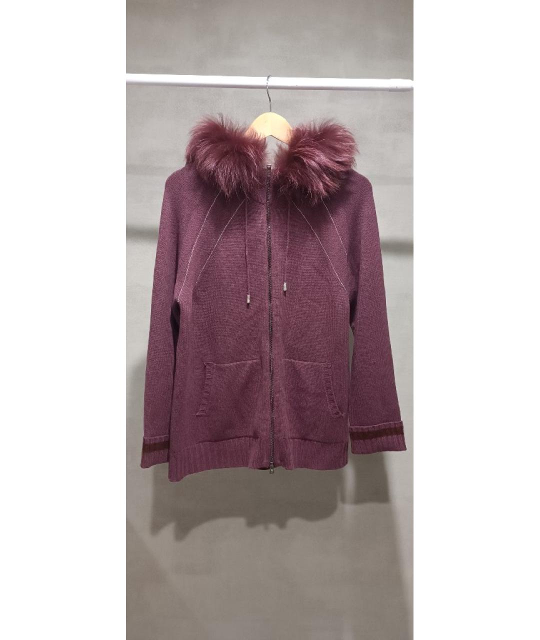 PANICALE Бордовый кашемировый костюм с брюками, фото 9