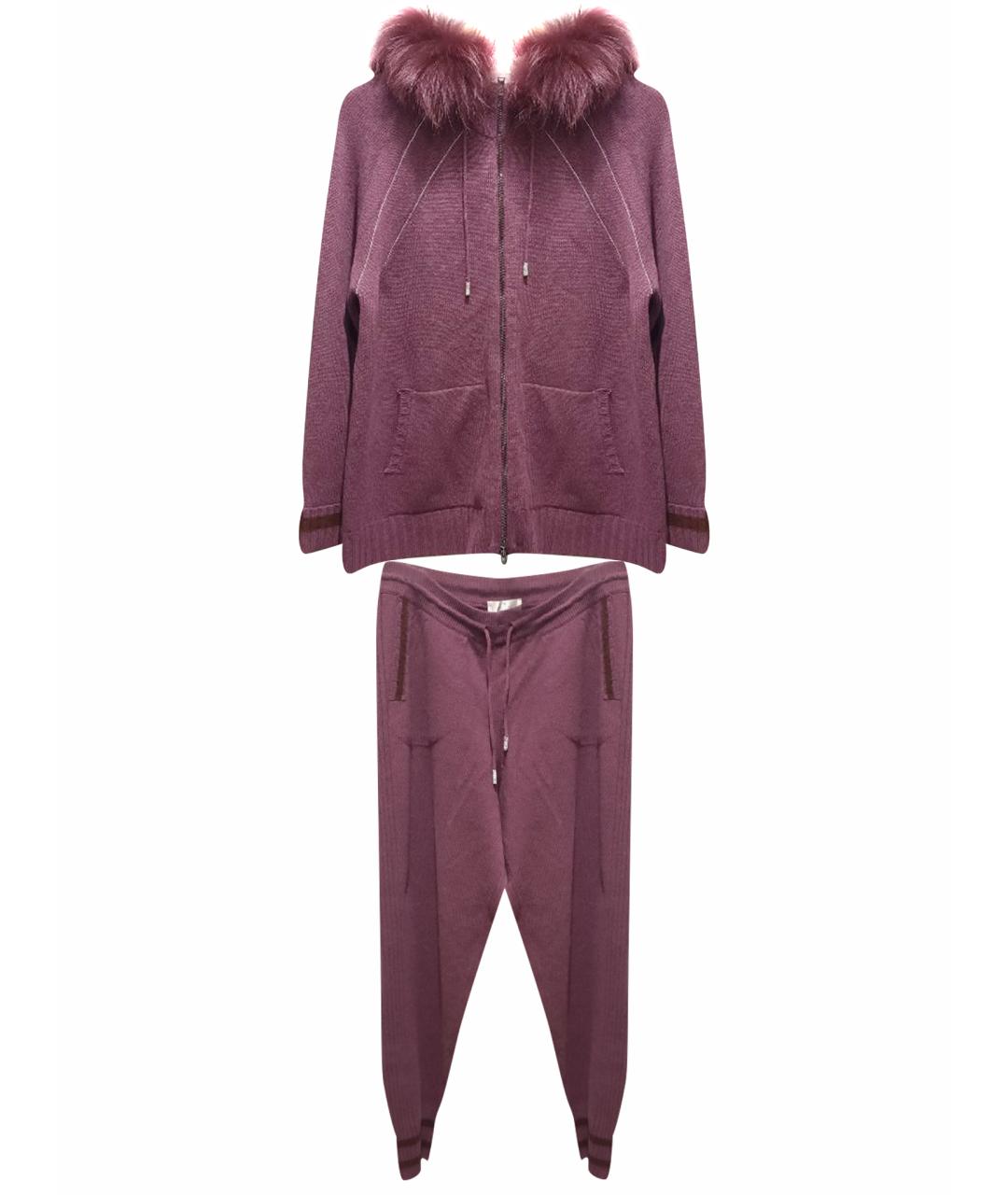 PANICALE Бордовый кашемировый костюм с брюками, фото 1