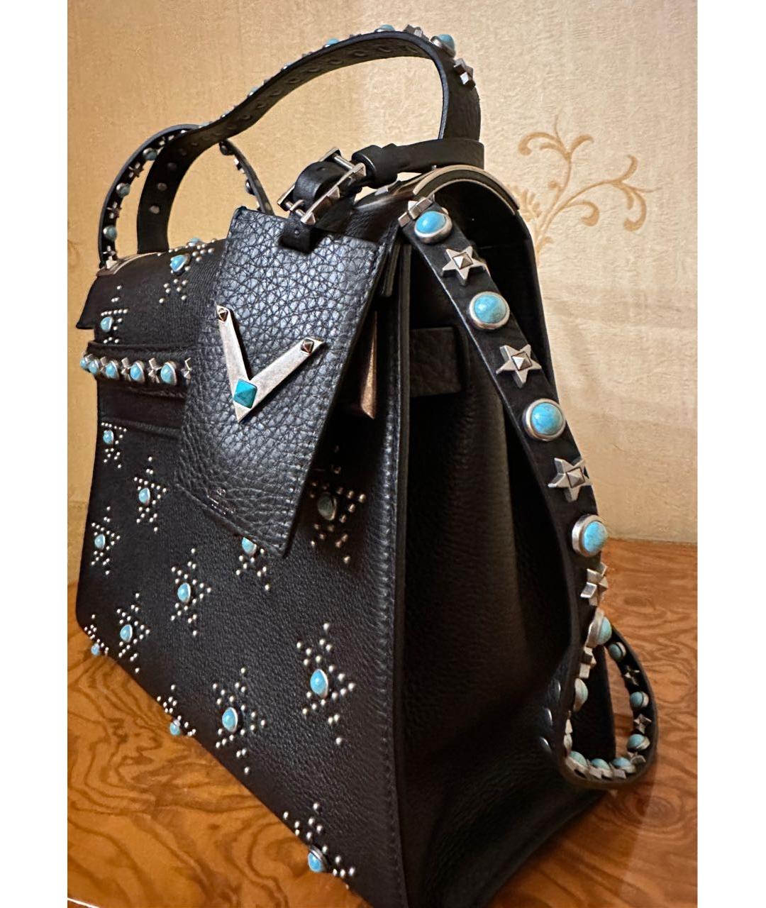 VALENTINO Черная кожаная сумка через плечо, фото 2