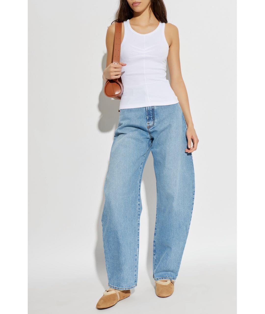 ALAIA Белая хлопко-эластановая майка, фото 2