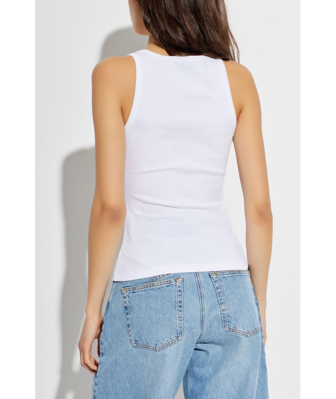 ALAIA Белая хлопко-эластановая майка, фото 4
