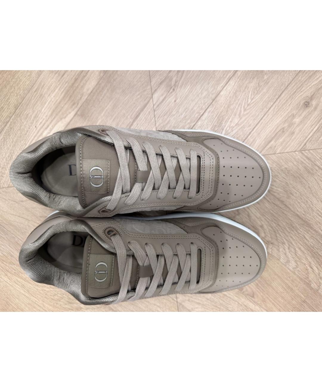 CHRISTIAN DIOR Бежевые кожаные низкие кроссовки / кеды, фото 3