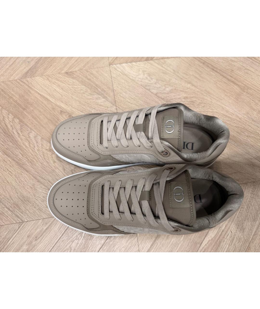 CHRISTIAN DIOR Бежевые кожаные низкие кроссовки / кеды, фото 2