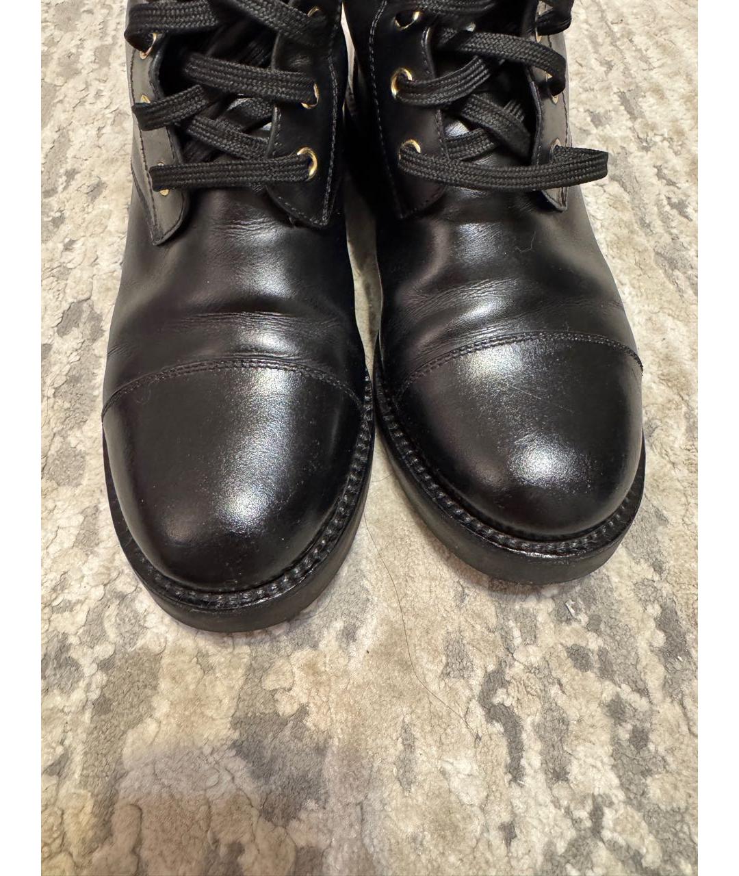 LOUIS VUITTON Черные кожаные ботинки, фото 6