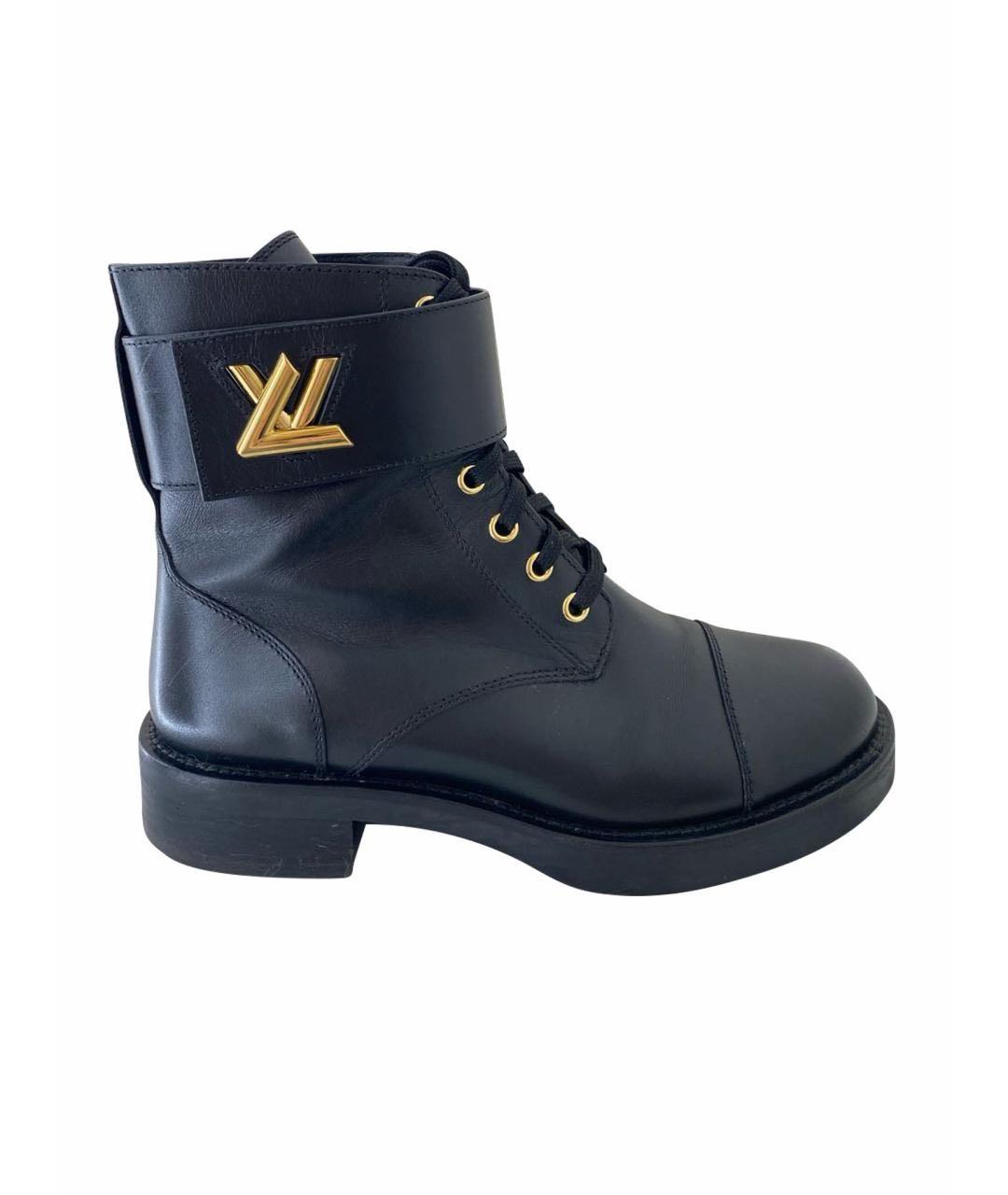 LOUIS VUITTON Черные кожаные ботинки, фото 8