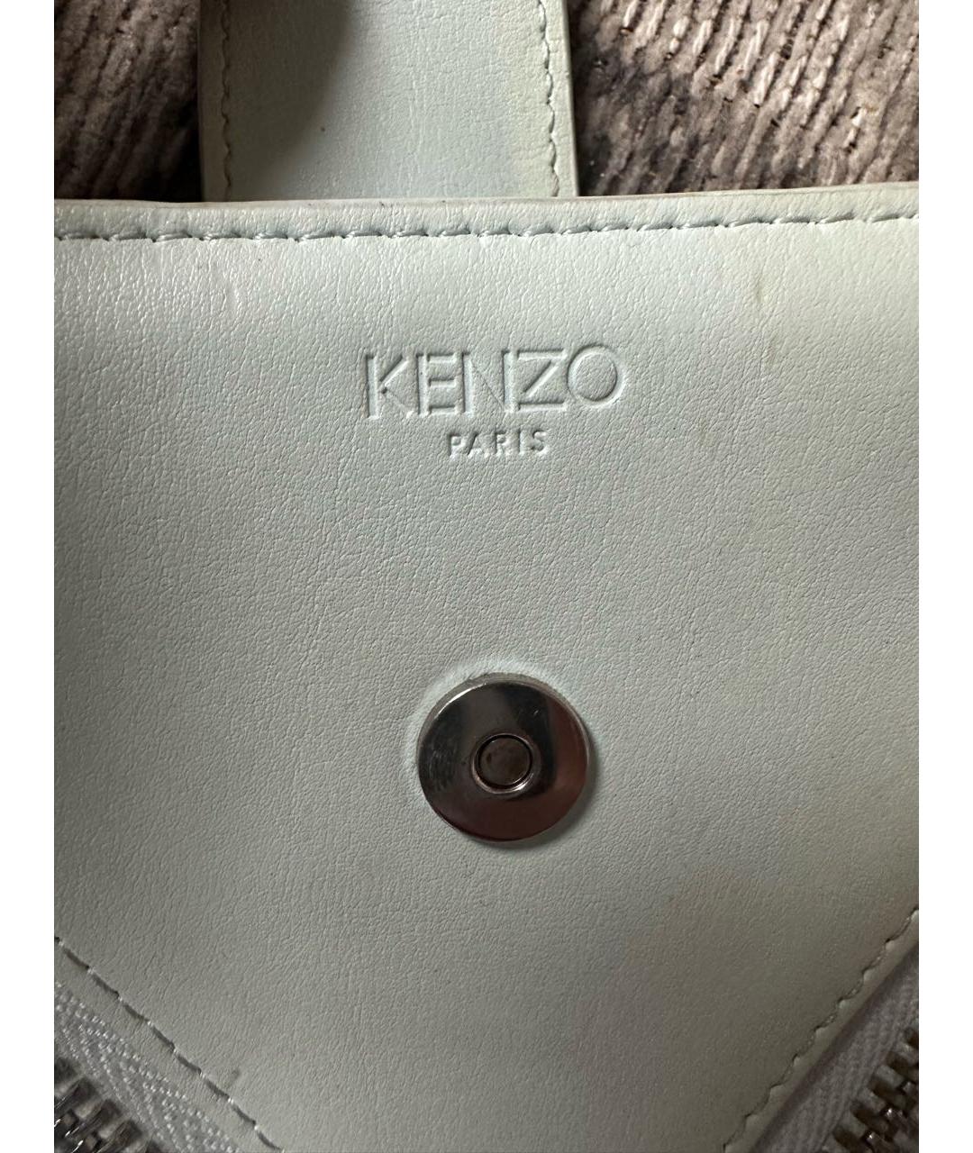 KENZO Голубая кожаная сумка через плечо, фото 3