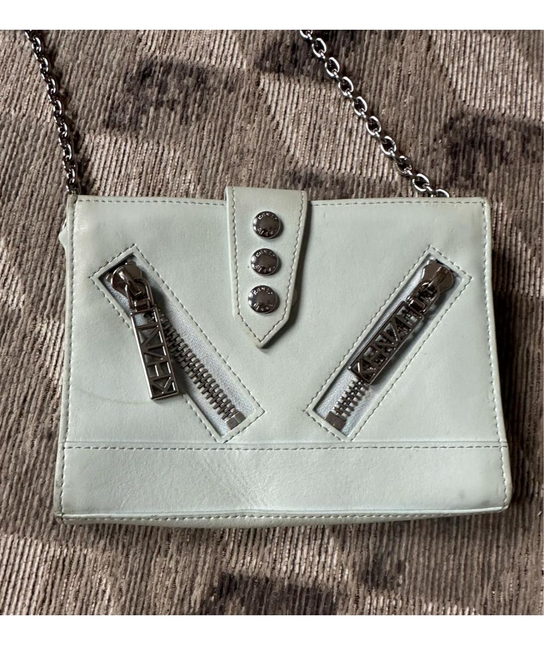 KENZO Голубая кожаная сумка через плечо, фото 9