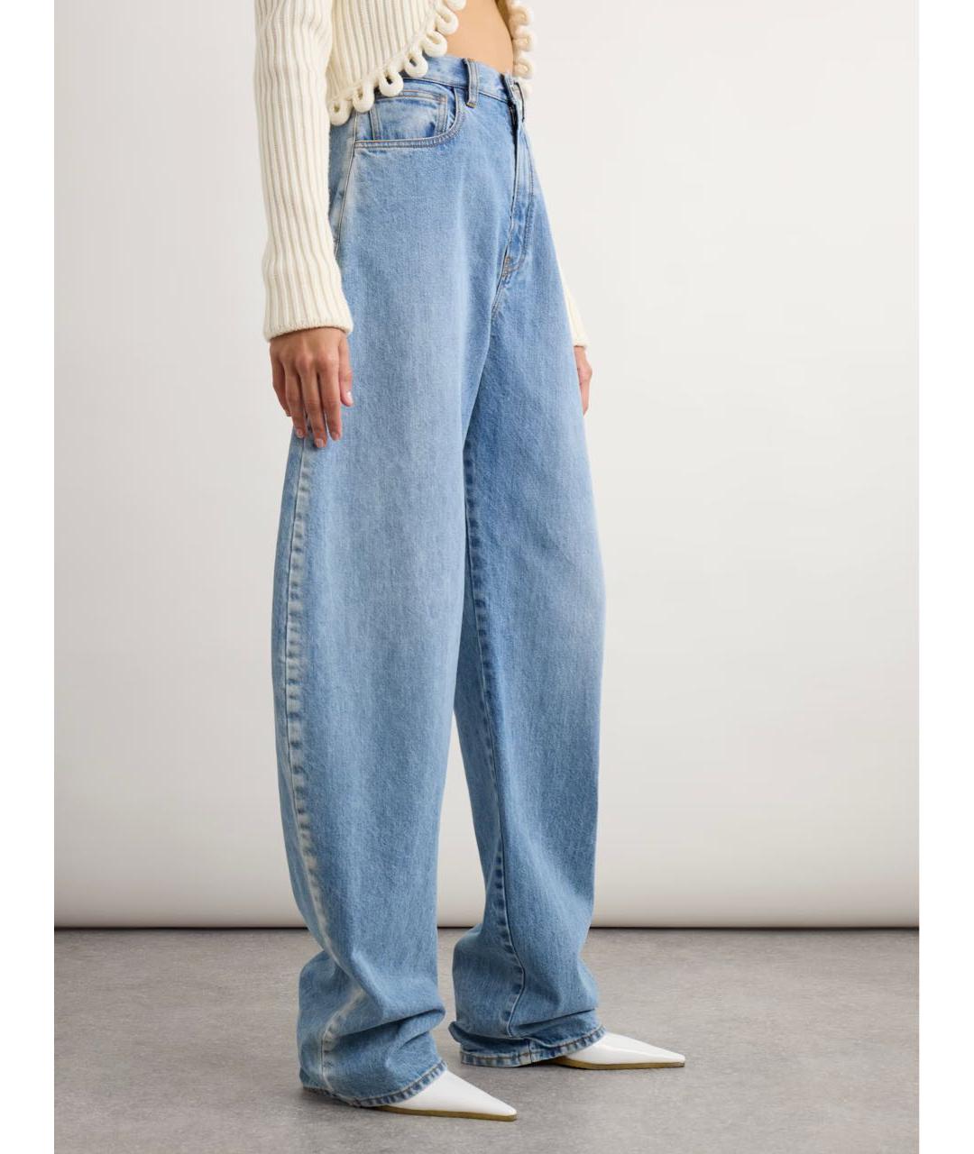 ALAIA Голубые хлопковые прямые джинсы, фото 4
