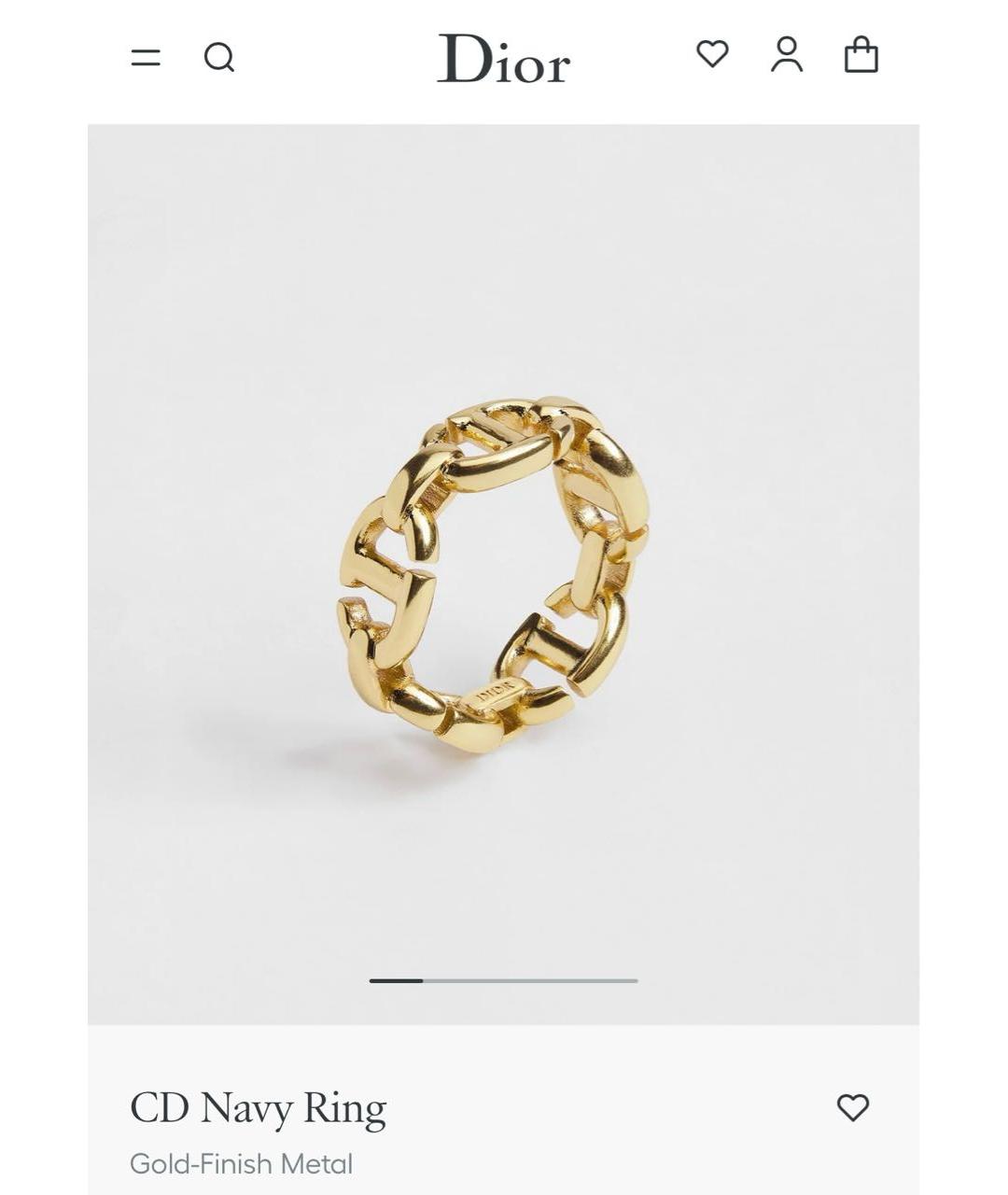 CHRISTIAN DIOR Золотое латунное кольцо, фото 2