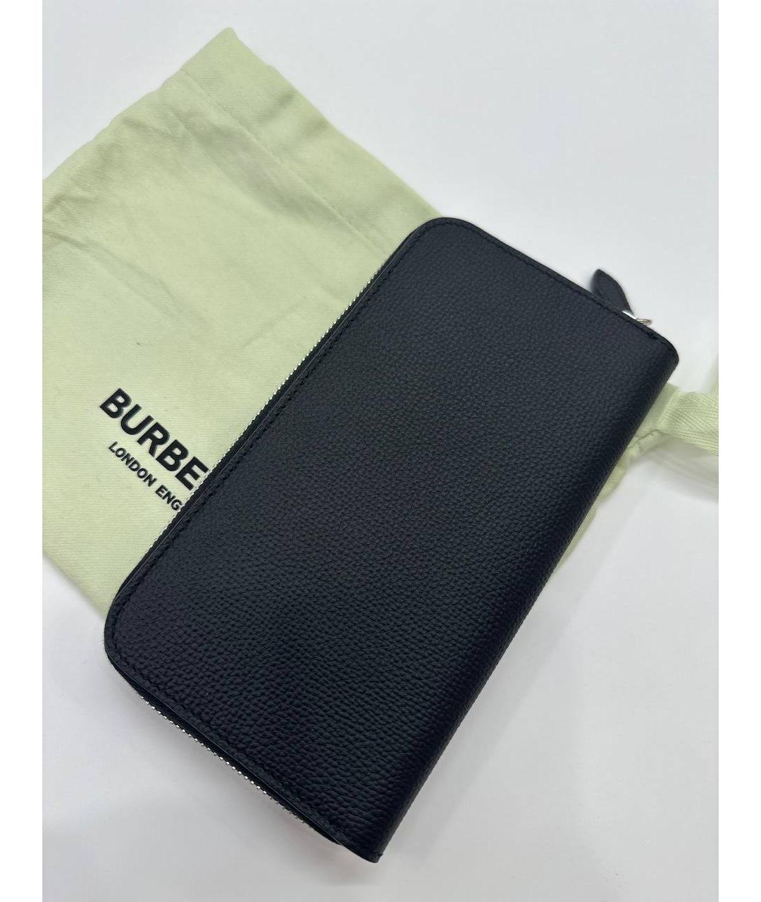 BURBERRY Черный кожаный кошелек, фото 3