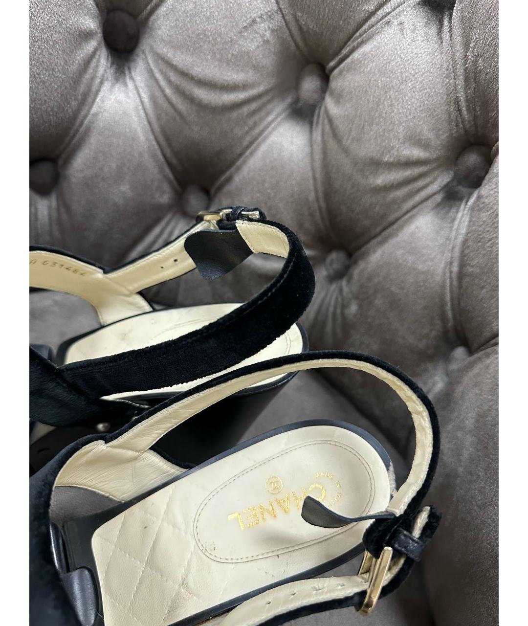 CHANEL Черные босоножки, фото 3