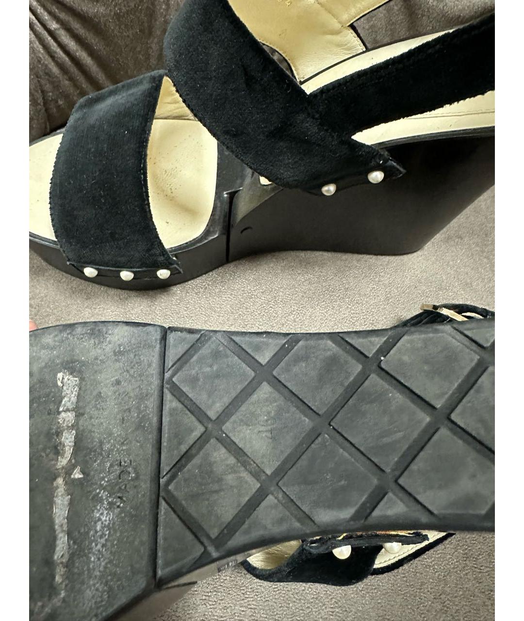 CHANEL Черные босоножки, фото 6