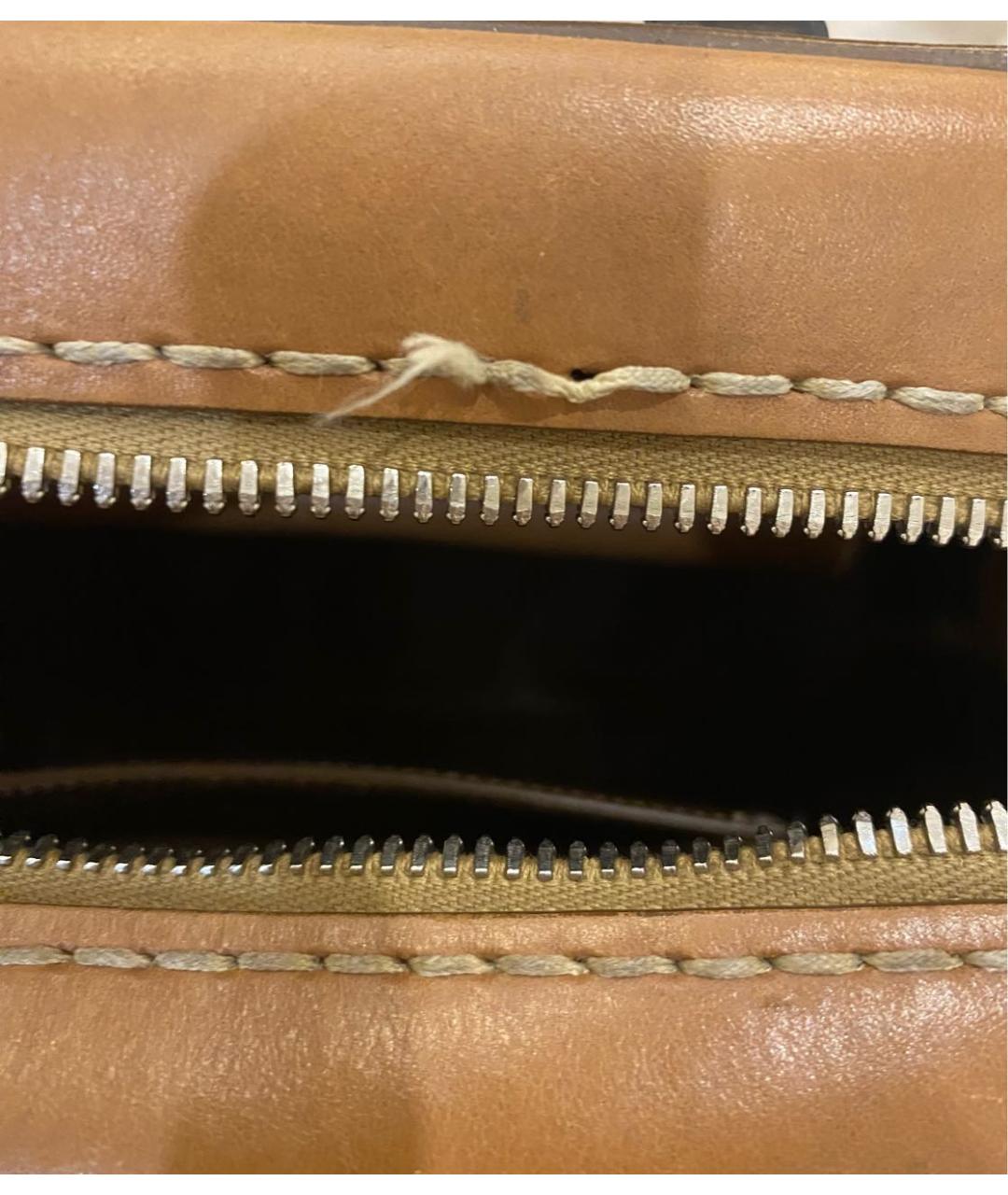 PRADA Коричневая кожаная сумка с короткими ручками, фото 4