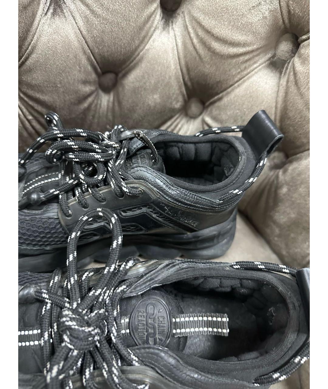 VERSACE Черные текстильные кроссовки, фото 3