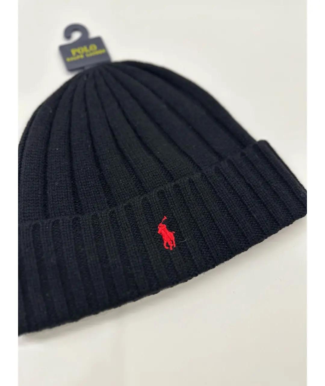 POLO RALPH LAUREN Черная шерстяная шапка, фото 3