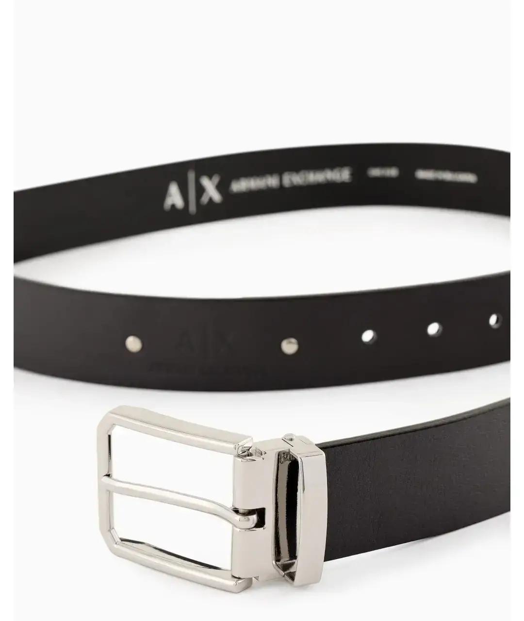 ARMANI EXCHANGE Черный кожаный ремень, фото 2