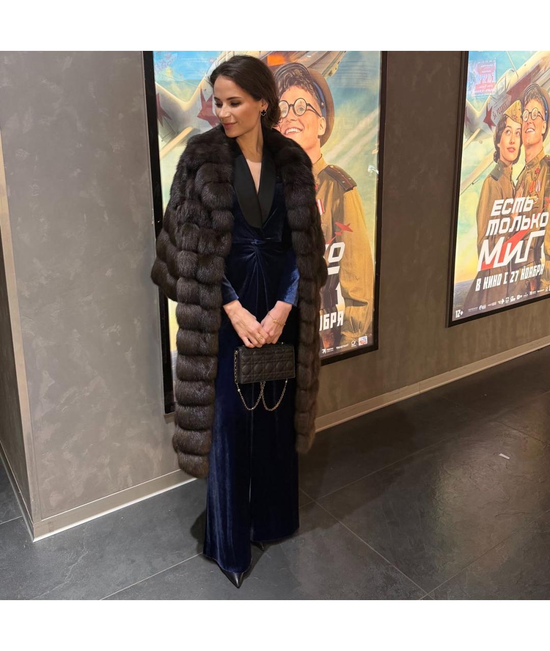 RALPH LAUREN COLLECTION Темно-синий бархатный комбинезон, фото 7