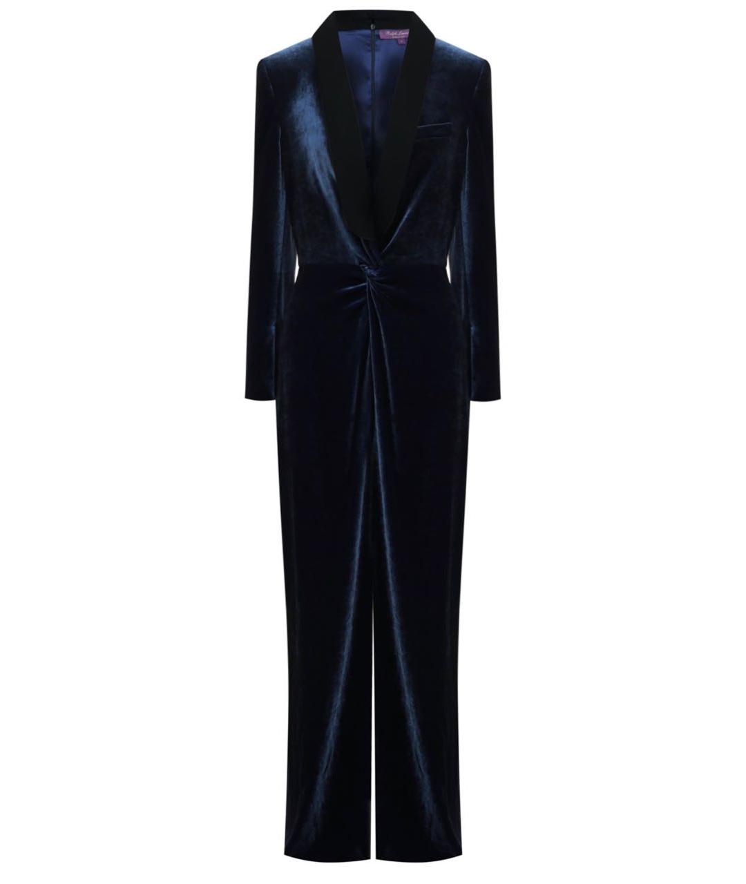 RALPH LAUREN COLLECTION Темно-синий бархатный комбинезон, фото 1