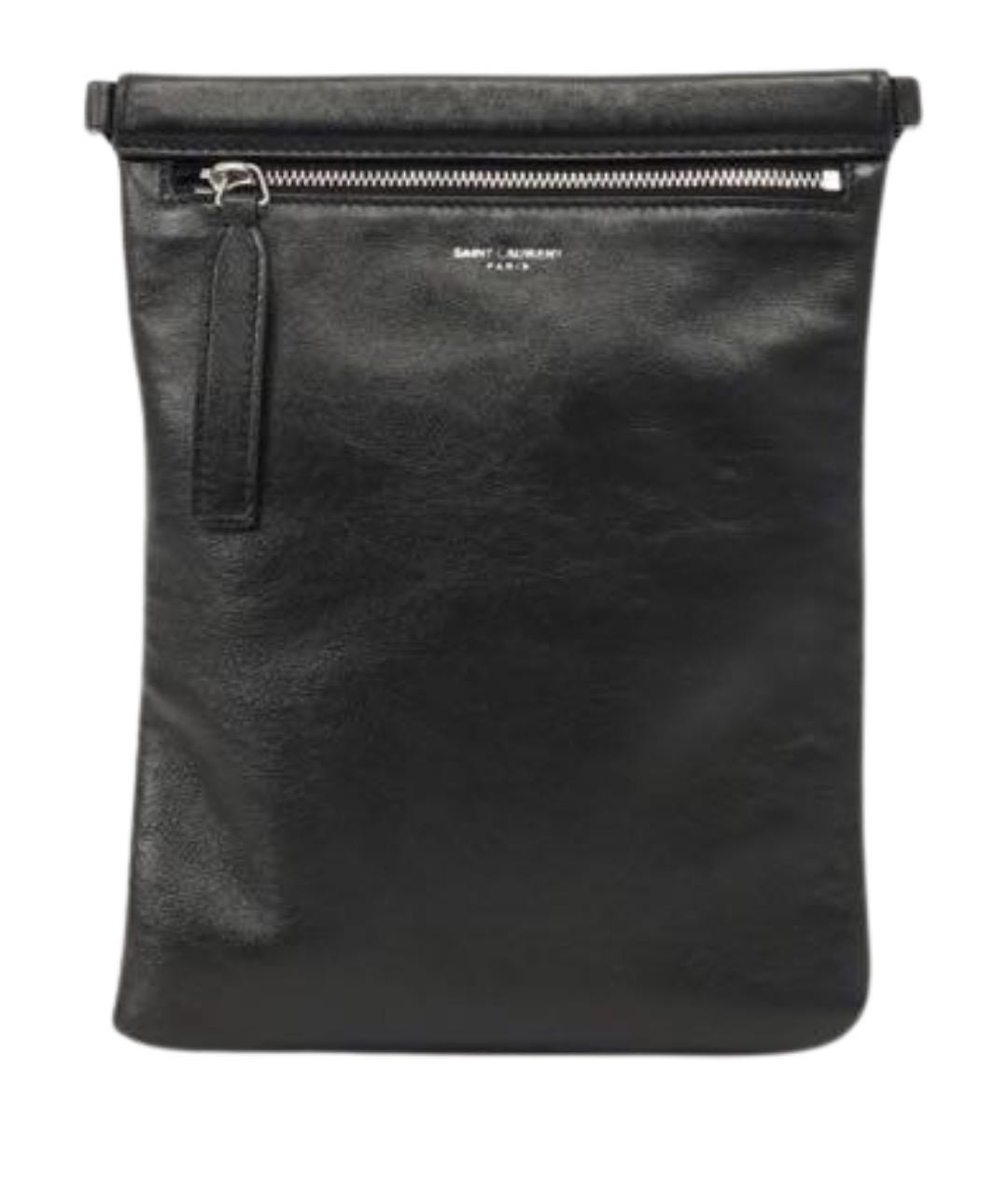 SAINT LAURENT Черная кожаная сумка через плечо, фото 1