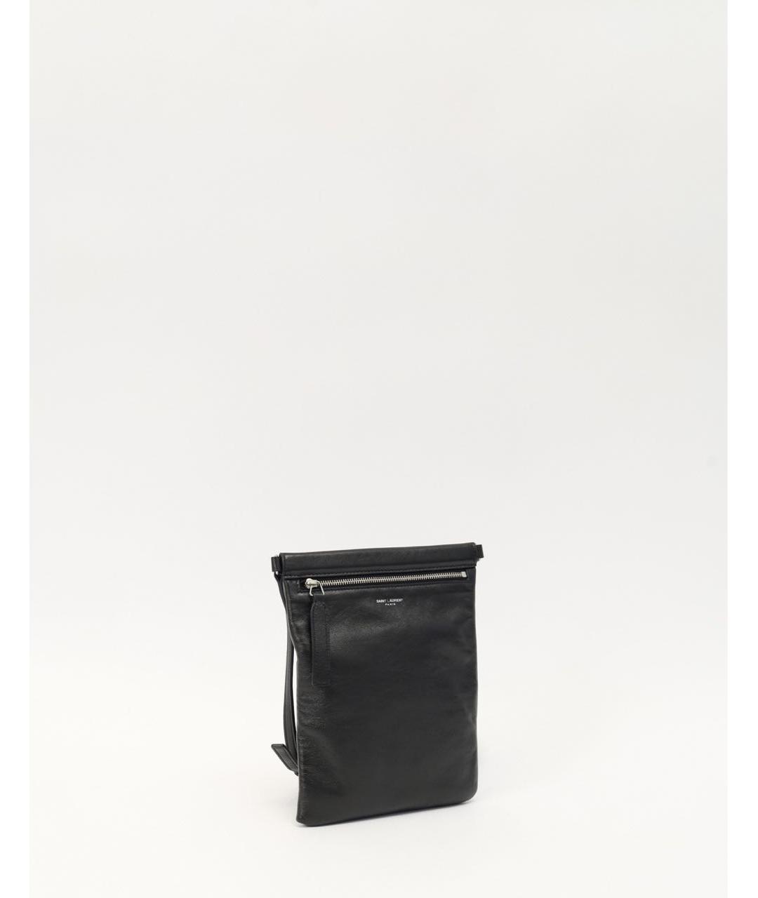 SAINT LAURENT Черная кожаная сумка через плечо, фото 3