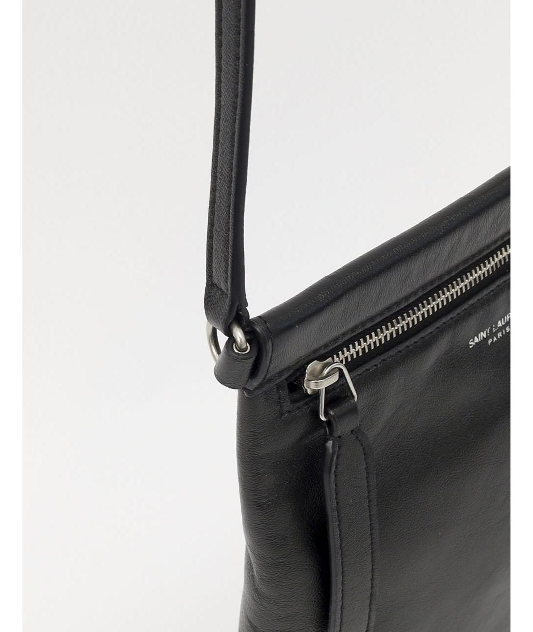 SAINT LAURENT Черная кожаная сумка через плечо, фото 7